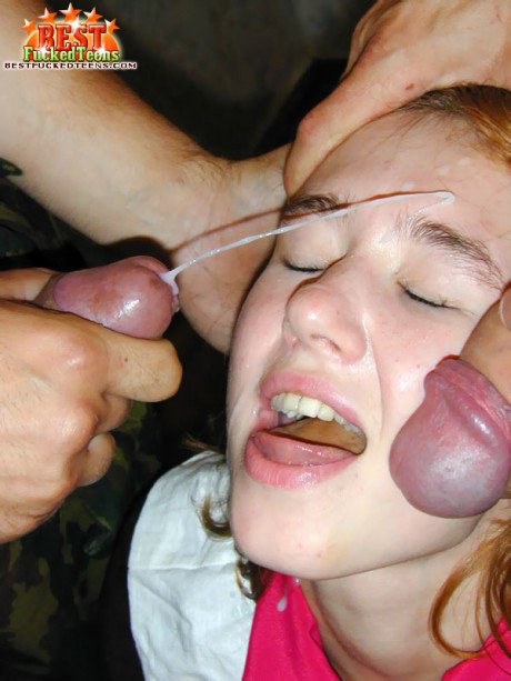 Young young Russian chick GF lady with red hair gets double sexed by resistance fighters