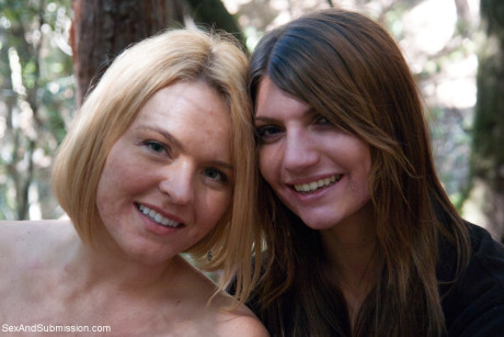 Lesbian Cassandra Nix licking Krissy Lynn's pussy in camping adventure BDSM