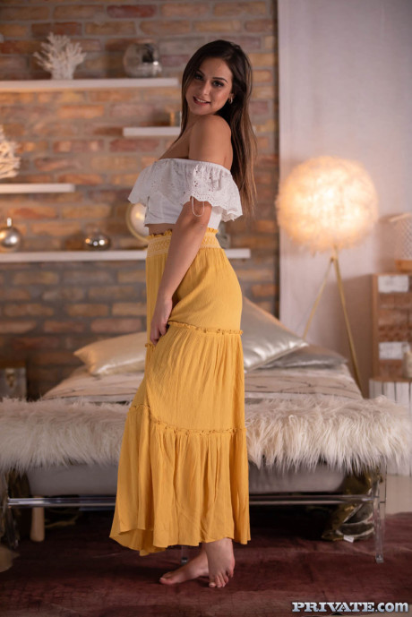 Charming yummy hispanic Bella Rico enjoys painful sex and gets spunk on her natural titties