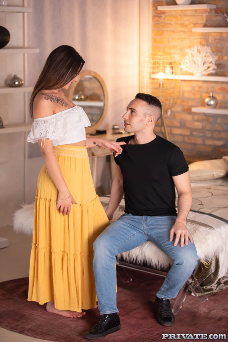 Charming yummy hispanic Bella Rico enjoys painful sex and gets spunk on her natural titties