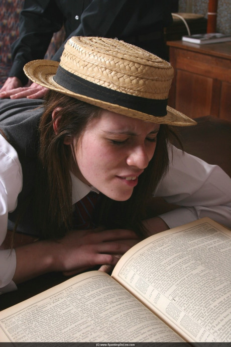 British student has her unprotected behind spanked and paddled by a Headmaster