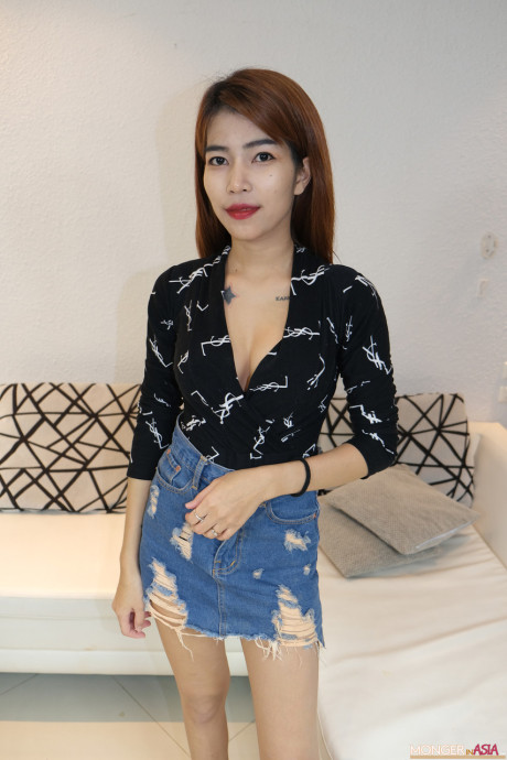 Slender amateur chinese Samai unveils her small boobies round ass & furry snatch