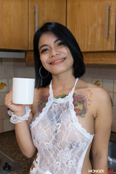 Amateur asian with tattoos Nani lets out her mesmerizing tits & gives head