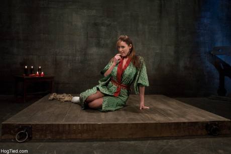 Nympho with giant tits Christina Carter gets tied up for hot wax treatment