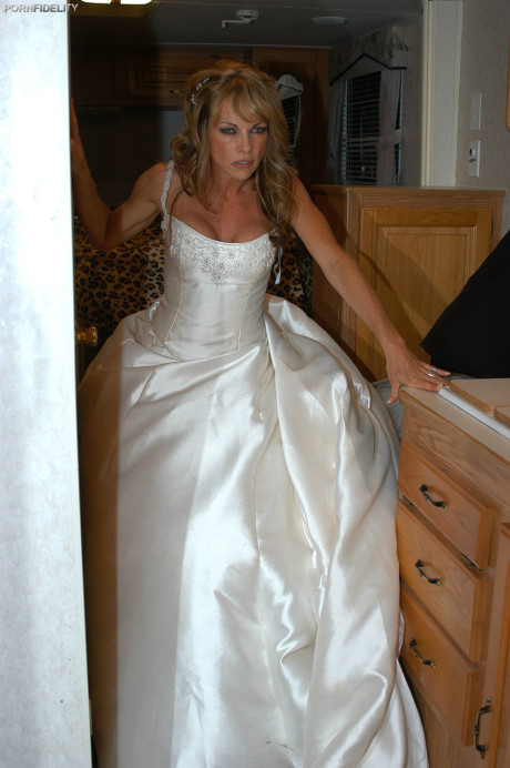 Gorgeous babe in a wedding dress Shayla LaVeaux gets banged by her boy