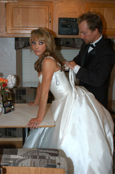 Gorgeous babe in a wedding dress Shayla LaVeaux gets banged by her boy