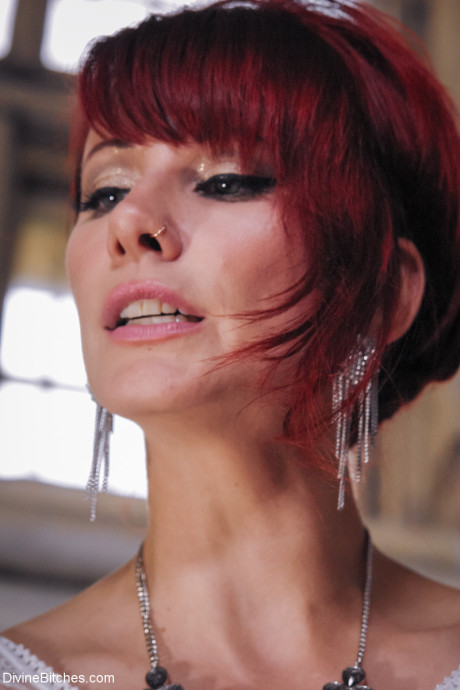 Femdom Maitresse Madeline Marlowe makes her slave fuck her with a strapon