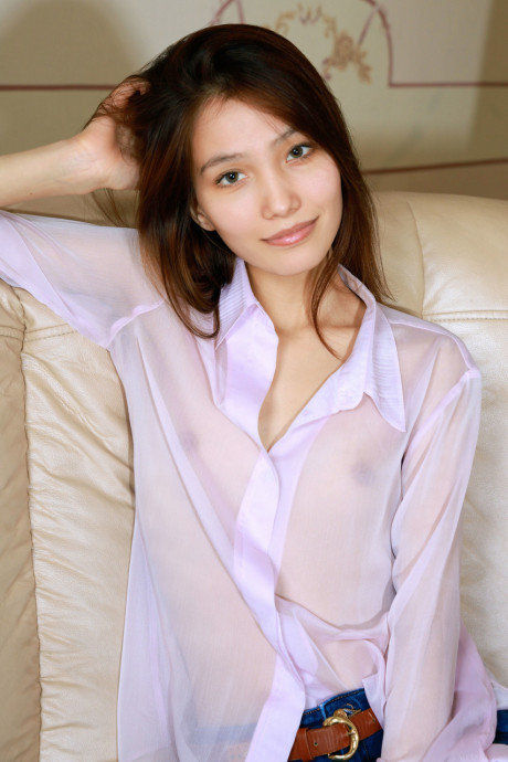 Fine Russian teenie Anna Aki teases with her skinny body, tiny titties & feet