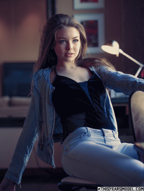 Gorgeous charming skank gf girl Lana Lea gets totally nude in a deliberate fashion