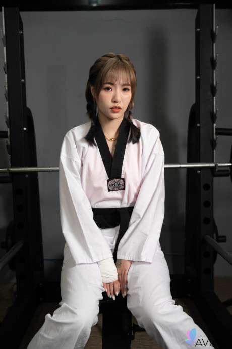 Fine oriental slut girl chick Bad Bad rides her karate master during training