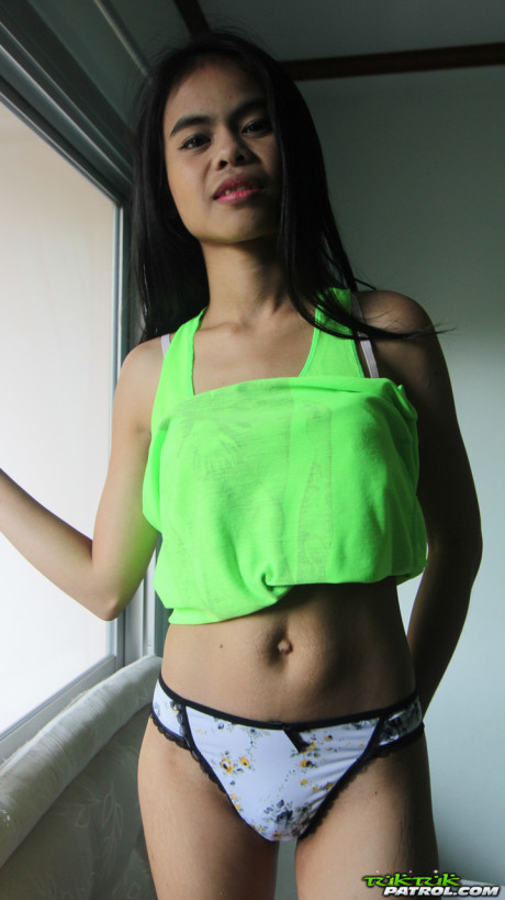 Attractive chinese young Ann D swallowing and humping a meaty stud dick