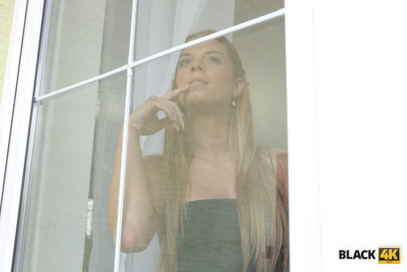 Czech babe Chrissy Fox welcoming a monstrous ebony penis in her tight coochie