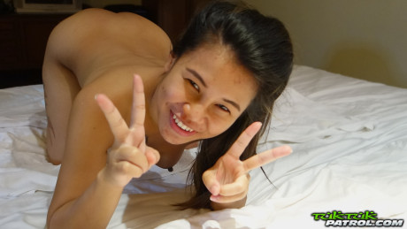 Thin Thai bitch GF woman fucks a visiting sex tourist from a POV perspective