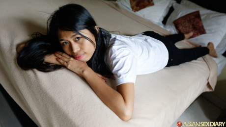 Petite Filipina Adelia gets her sweet innocent snatch stretched by a nice cock