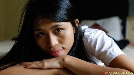 Petite Filipina Adelia gets her sweet innocent snatch stretched by a nice cock