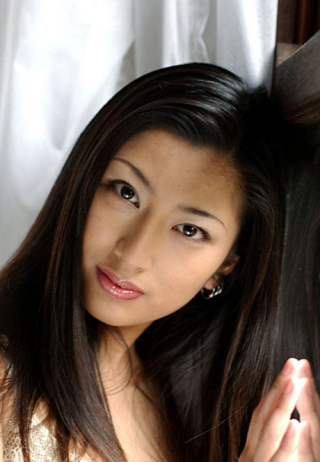 Japanese girl GF girl Ran Asakawa removes white bra and panties by an open window