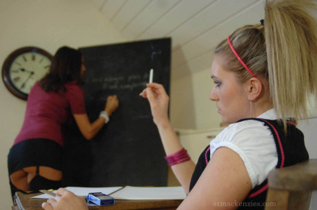 Emma Claire Jones & Miss Fifi smoke during a French tutoring lesson