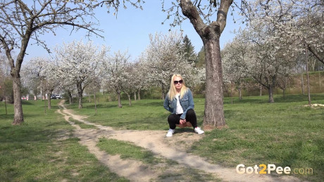 Piss desperation sets in for sweet blonde European