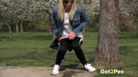 Piss desperation sets in for sweet blonde European