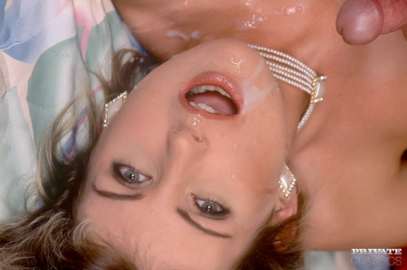 Classy female invites 3 boys to fuck all her holes and shoot jizz on her face