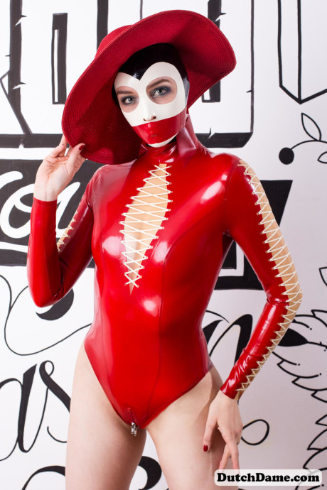 Collection of women modelling the latest in latex fashions