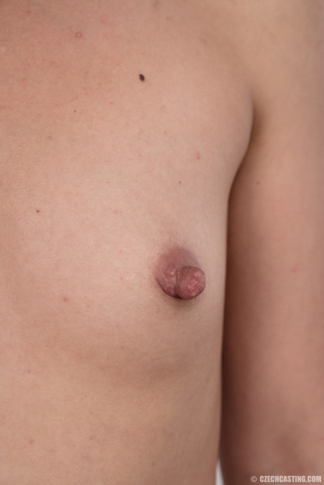 Pornstar wannabe Marketa shows her tiny boobies at an audition photo shoot