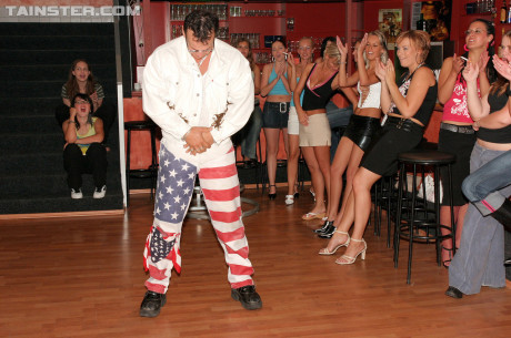 Drunk whores gets slutty and crazy with male strippers during a chick gf chick night out
