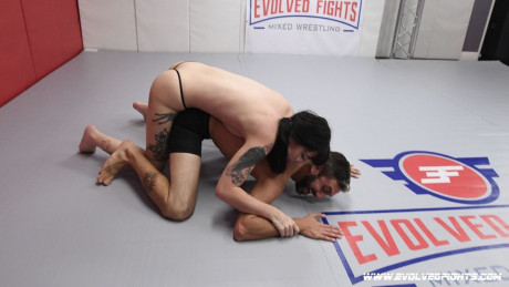 Inked wrestler Charlotte Sartre gets her mouth & cunt banged by her partner