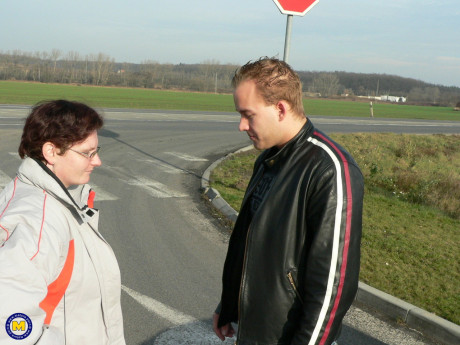 European BBW Marieka joins a stranger in his car and gets her humongous boobies jizzed