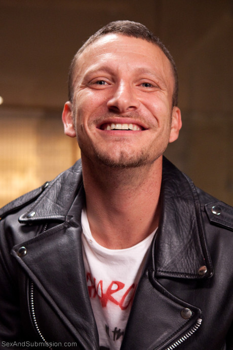 Blondy police officer Kate England strips her uniform and gets her behind drilled