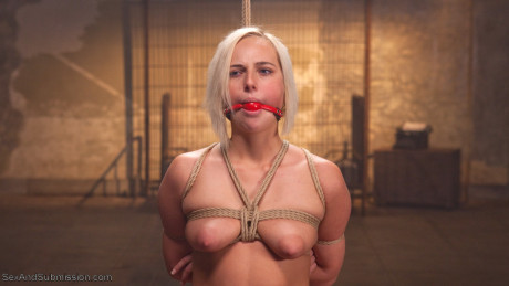 Blondy police officer Kate England strips her uniform and gets her behind drilled