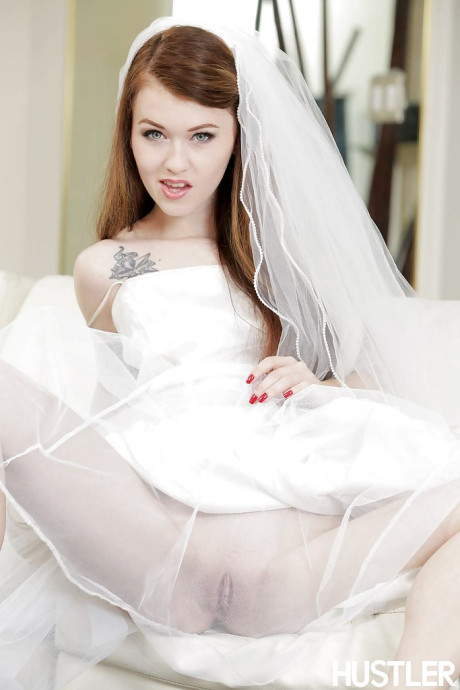 Pornstar Misha Cross spreads just married legs for shaved cunt fingering