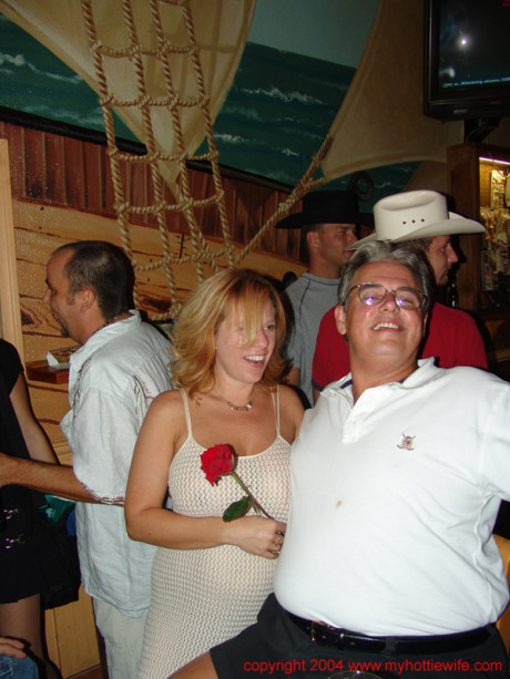 Chesty swinger Double Dee lets different studs blow her massive tits at the bar