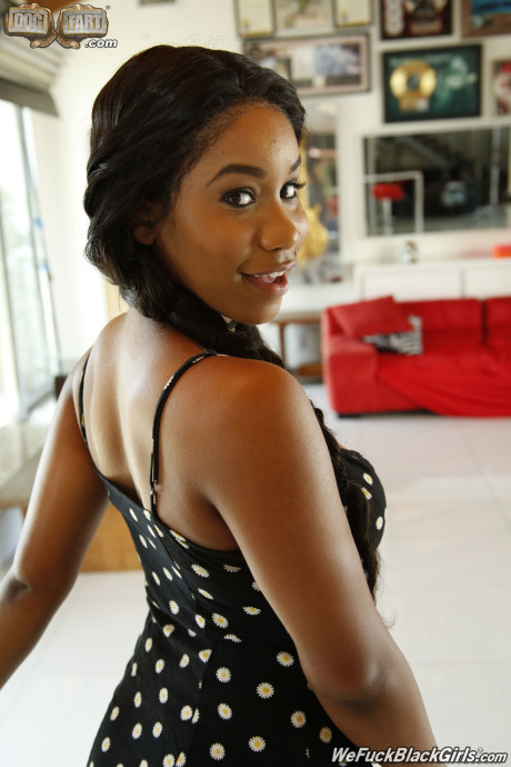 Attractive black teen Jenna Foxx goes twat to mouth with a white hubby bf