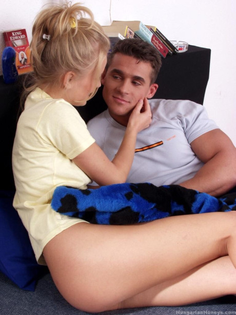 Blonde babe Dora Venter lets her BF fuck her & toy her holes with a dildo