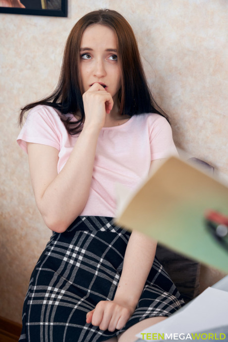 Wild coed Polly Yangs lets her teacher lick her snatch and fuck her