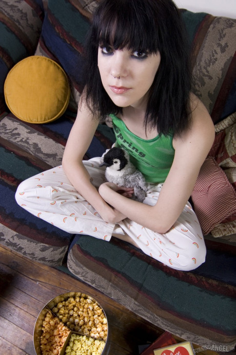 Petite emo Erin is goofy and flexible but also loves taking off her clothes