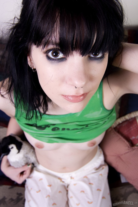 Petite emo Erin is goofy and flexible but also loves taking off her clothes