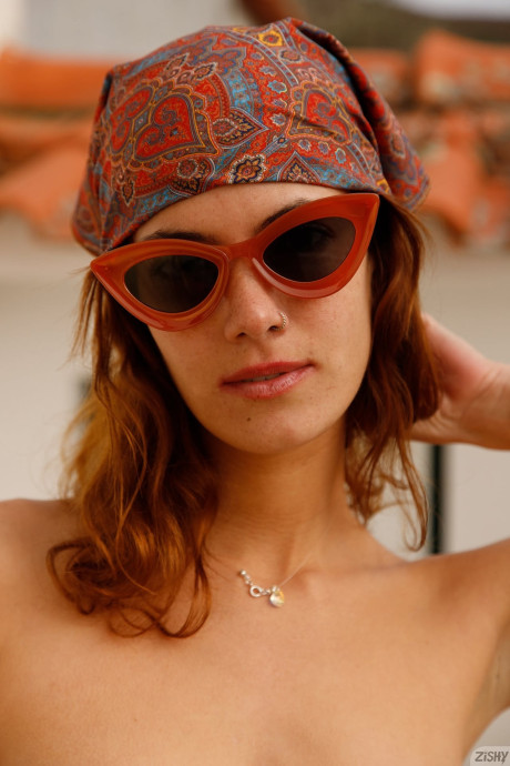 Redheaded amateur teenie Lima Caceres reveals her amazing figure and nice behind