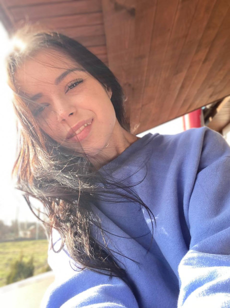 Ravishing sweet brunette young Molly Lo changes into a Wednesday Adams look