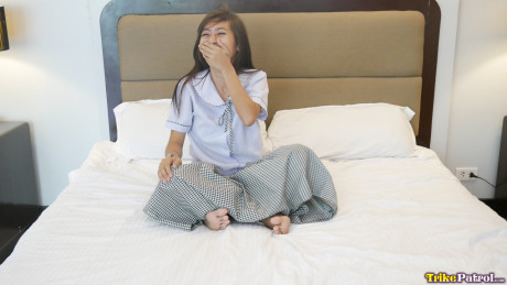 Slender Filipina amateur Erika Lopera strips and poses undressed in a hotel room