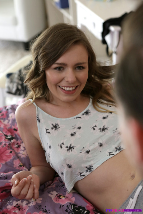 Cute fresh teen girls Carolina Sweets & Alex Blake get talked into a fling
