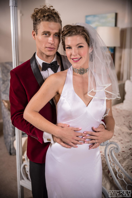 Fine bride Ella Nova gets her wedding dress stripped and her cunt dicked