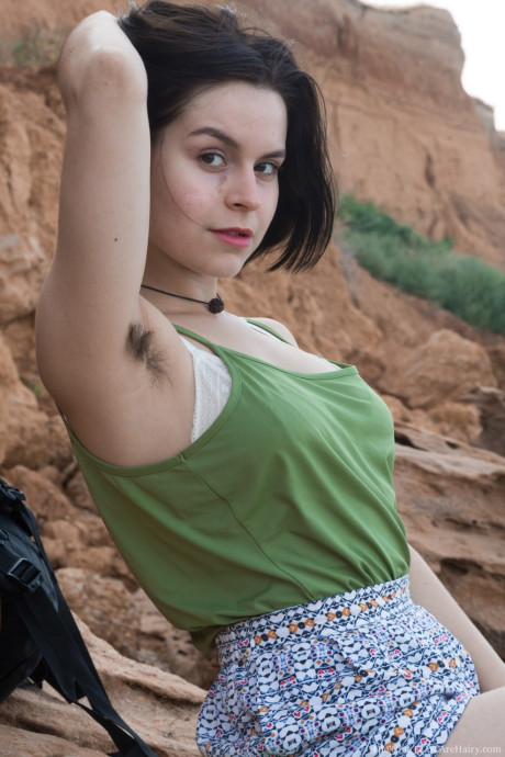 Sweet Ukrainian bitch girl Ole Nina strips naked outdoors and shows her muff