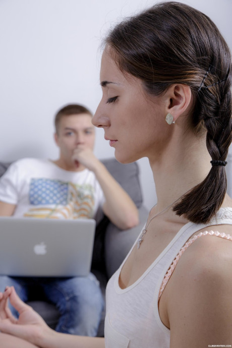 Hot Russian teen Zarina gets her perfectly trimmed pussy fucked & creampied