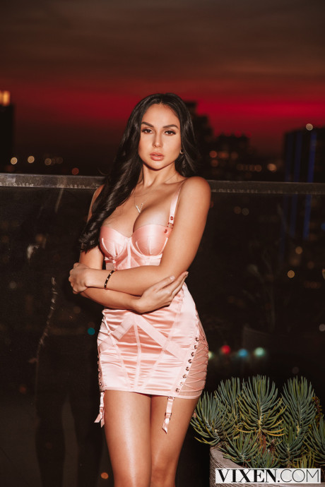 Exotic teens Ariana Marie & Scarlit Scandal participate in a hot FFM IR 3some
