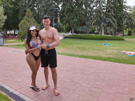 Brunette Venezuelan babe Kesha Ortega shows her giant breasts & gets hammered in POV