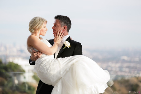 Hot yellow-haired Anikka Albrite consummates her marriage vows after getting married