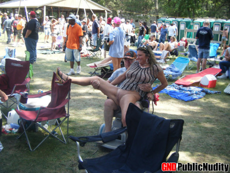 Amateur women go undressed and semi nude at a clothing optional party