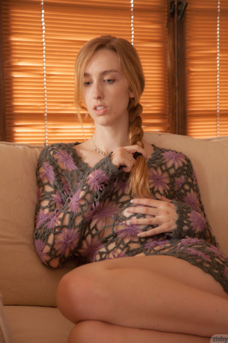 Amateur stunner Phoebe Keller posing pantyless in cute see-through dress